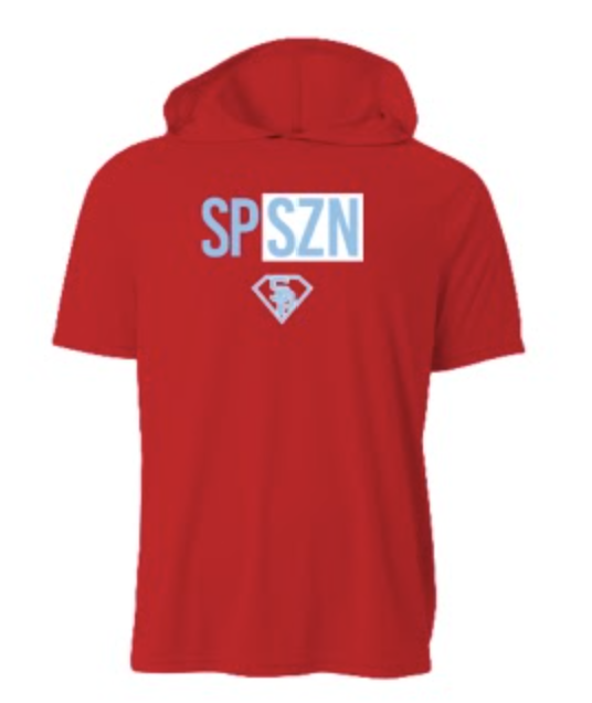 Short Sleeve Hoodie (Red)