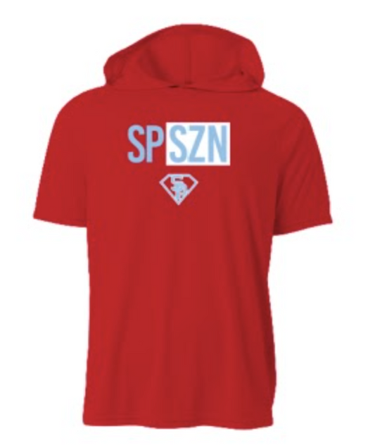 Short Sleeve Hoodie (Red)